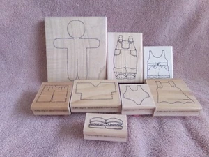 8 Rubber Stamps Kids Clothing shapes by Scrapbook Kids & JRL Design  NEW - Picture 1 of 10