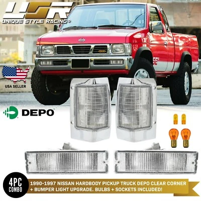 DEPO Clear Corner + Bumper Signal Light For 1990-1997 Nissan Hardbody Pickup Foto 1 de 4