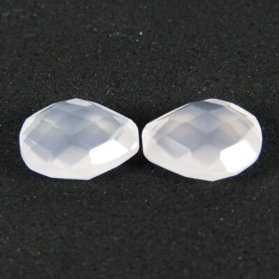 5.20Cts EXQUISITE BRIOLETTE SHAPE NATURAL ROSE QUARTZ PAIR LOOSE GEMSTONE - Image 1 of 3