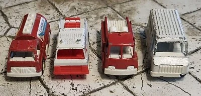 Tootsie Toy 70's Vintage Lot Diecast Rescue Vehicles Fire Engine Panel Truck Etc - Image 1 of 4