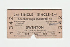 Railway Ticket British Rail Scarborough Central to Swinton 1960's