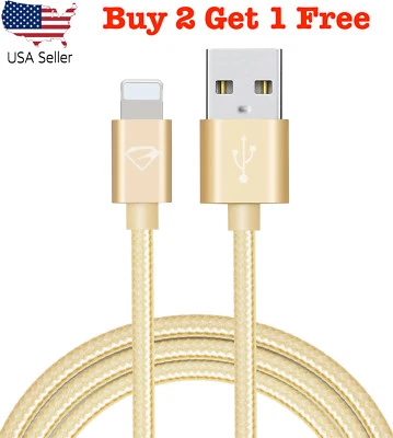 Heavy Duty Braided USB Cable Data Sync Charging Cable for with iPhone 14/13/12 - Image 1 of 4