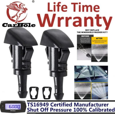 2 piezas boquillas de lavado de parabrisas pulverizador de líquido aptas para Chrysler Dodge Ram 1500 2500 Foto 1 de 4