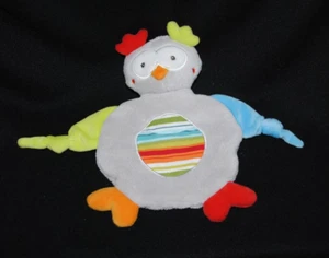 Doudou chouette hibou plat BABY CLUB C&A gris bleu vert rouge orange NEUF - Picture 1 of 1