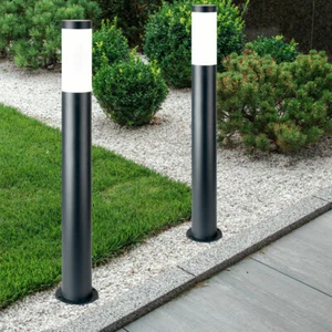 2x Außenstehlampe Gartenlampe Sockelleuchte Außen Standleuchte anthrazit H 80cm - Bild 1 von 12