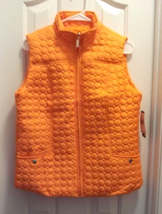 Womens Clemson Orange Fashion Vest Size Medium Zip Front Snap Pockets Polyester - Picture 1 of 12
