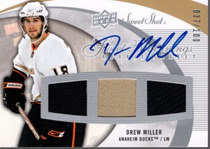 2007-08 Sweet Shot Rookie Jersey Auto #135 Drew Miller /100 - NM-MT