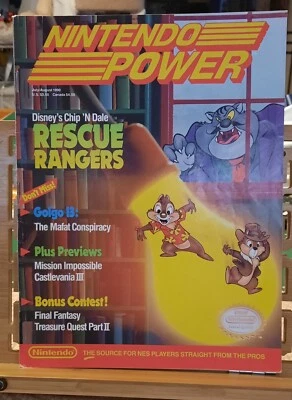 NB039-Nintendo Power July/Aug 1990, Rescue Rangers, Inserts, No Poster, VG - Image 1 of 4