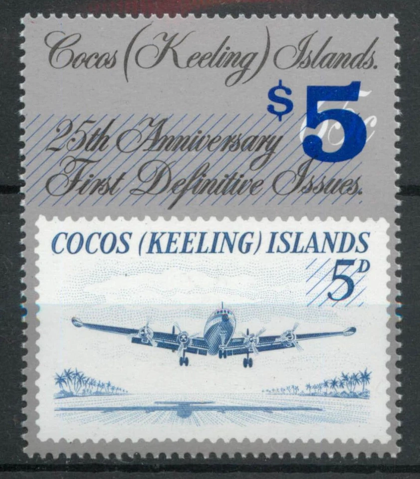 Islas Cocos Keeling 1990 $5 en avión Lockheed 65c SG 230 MNH como nuevo Foto 1 de 1