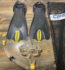 Cressi Rondine Palau M-L Nero Giallo Nuoto Pinne Subacquee Maschera Snorkeling - Foto 1 di 8