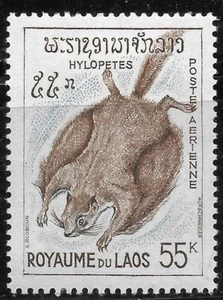 1965 Laos Mi#167 AirMale🔥Flying Squirrel (Hylopetes phayrei) / Rodents🔥MLH OG - Picture 1 of 2