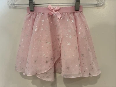 Saia Kid Girl prata lua e estrelas elástica cintura puxar transparente rosa claro M - Imagem 1 de 4
