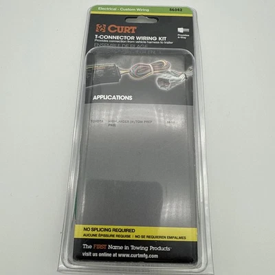 NEW Curt Custom T-Connector Wiring Kit 08-19 Toyota Highlander OEM Tow #56042 - Image 1 of 2