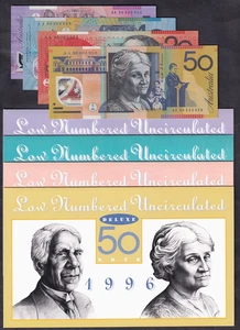 1996 Dated Annual Set : $5 ,10, 20, 50. In Deluxe - Low numbered NPA Folders - Picture 1 of 7