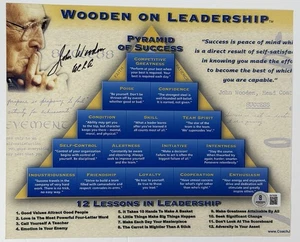 John Wooden signed Photo UCLA Pyramid of success basketball beckett coa - Bild 1 von 9