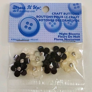 Botones de vestir flores nocturnas adorno Jesse James espalda plana - Imagen 1 de 2