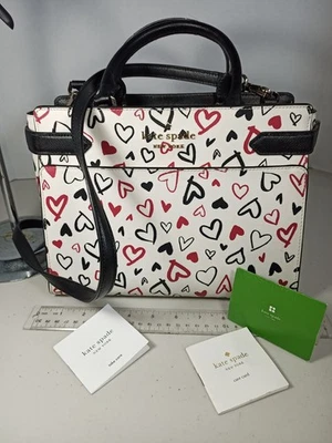 Kate Spade Stacie Large Red White Black Tote PVC Silver Hardware - Image 1 of 4