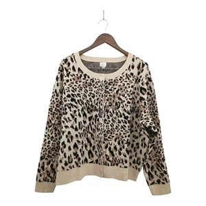 Cardigan donna stampa leopardata manica lunga bottoni davanti nuovo con etichette A New Day taglia 1X - Foto 1 di 11