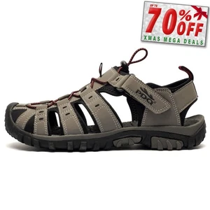 PDQ Romper Mens Outdoor Walking Hiking Trail Sports Sandal Grey - Picture 1 of 6