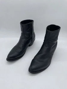 Abilene Sage Western Black Leather Ankle Boots Side Zip Men's Size 11.5EE Wide - Picture 1 of 10