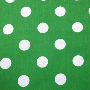 Green White Polka Dot Fabric 58" By The Yard Polycotton Quarter Size Dots - Picture 1 of 6