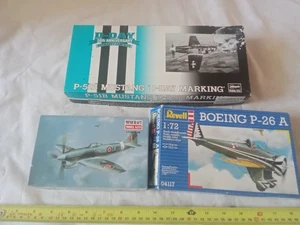 HASEGAWA P-51B MUSTANG`D-DAY MARKING PLUS 2 MORE KITS PLANES BOXED (D49) - Picture 1 of 16