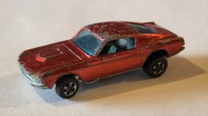 Vintage Hot Wheels Redline 1967 1968 Custom Mustang in red blue window/grey int - Picture 1 of 9