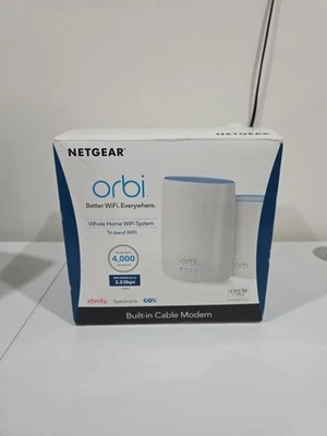 Netgear Orbi Tri-Band WiFi System CBK40 Modem Router+Satellite 2.2Gbps 4,000sqft - Image 1 of 4