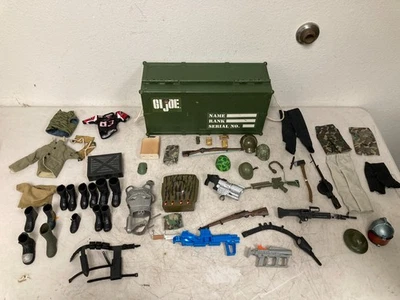 Lot Of Accessories G.I. Joe Action Figures 12” w/ Locker Box Case Weapons - Image 1 of 4