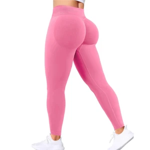 Damen-Yogahose hohe Taille nahtlos Scrunch Po Lifting Training Fitnessstudio - Bild 1 von 30