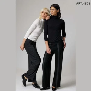 Pantalone in tessuto jacquard con bande frontali 4868 JADEA - Foto 1 di 7