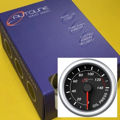 SAAS Autoline SG71230 Oil pressure gauge 0-140 PSi Black 52mm 2" - Image 1 of 4