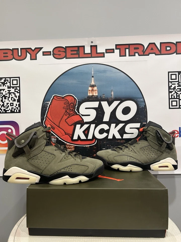 Talla 12 - Jordan 6 Retro x Travis Scott Mid Olive Foto 1 de 4