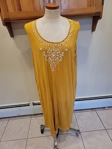 Philosophy Plus 2x senfgelbes Kleid bestickt Tanktop - Bild 1 von 9