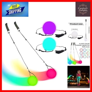 Set of 2 LED Spinning Balls with 9 Color Modes - Perfect for Parties & Dance - Picture 1 of 9