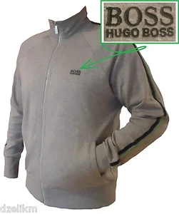 Neu mit Etikett Hugo Boss Green Label by Hugo Boss ausgefallene & stilvolle Trainingsjacke in Grau/Grau - Bild 1 von 12