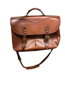 Franklin Covey Leather Cognac Briefcase with Shoulder Strap - Picture 1 of 12