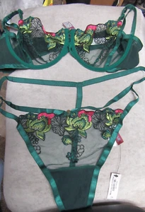 ADORE ME SHEER BRA AND THONG SET - NO PADDING - SZ 38C & PANTIES 2X- NWT - Picture 1 of 1