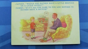 Reg Maurice Comic Postkarte 20er Jahre Jungen Fahrrad Radfahren EHER BRUDER SCHWESTER - Bild 1 von 2