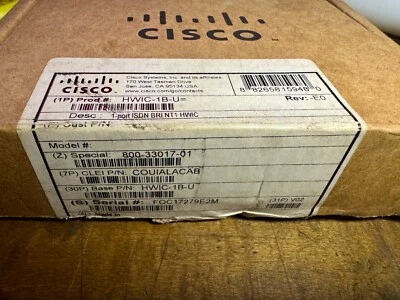CISCO HWIC-1B-U 1-Port ISDN BRI  High-Speed Interface Card zq - Image 1 of 2