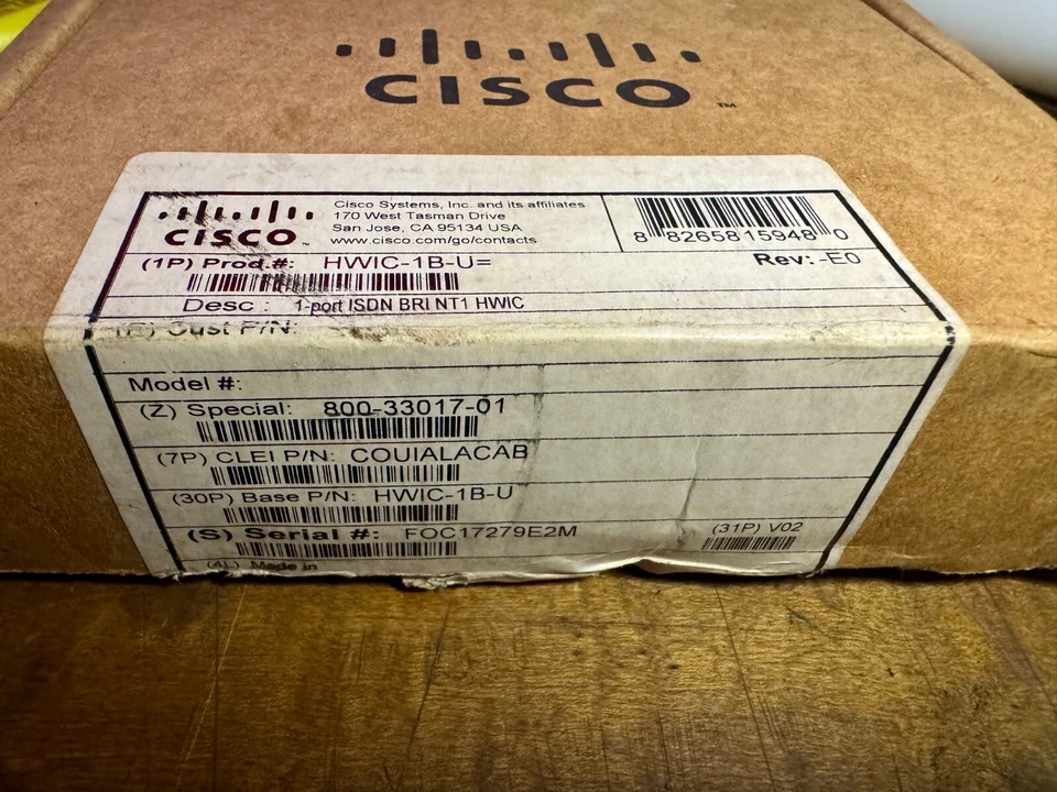 CISCO HWIC-1B-U 1-Port ISDN BRI  High-Speed Interface Card zq - Image 1 of 2