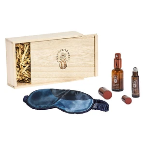 Wanderflower - Lavender & Fig Sleep Well Set in Wooden Gift Box - Picture 1 of 5