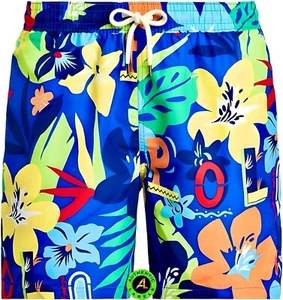 RALPH LAUREN POLO Pantaloncini da bagno tropicali da uomo hawaiani prezzo di ricambio £105 - Foto 1 di 4