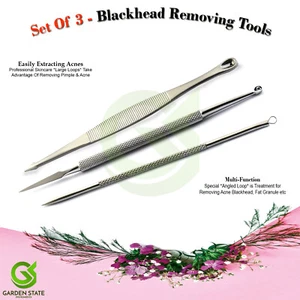 Facial Blackhead Removal Tools Blemish Acne Remover Skin Nose Cleaner Extractor - Picture 1 of 4
