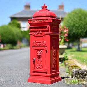 Deluxe Red Camden Free Standing Post Box with Gold Lettering - Picture 1 of 8