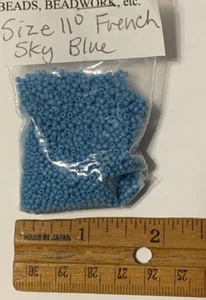 Vintage French Beads Sky Blue 1979 - Size 11/0 - Limited Supply - Bild 1 von 4
