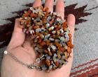 Hand knot 6 strands style agate nuggets necklace/19"(t236d-w3)
