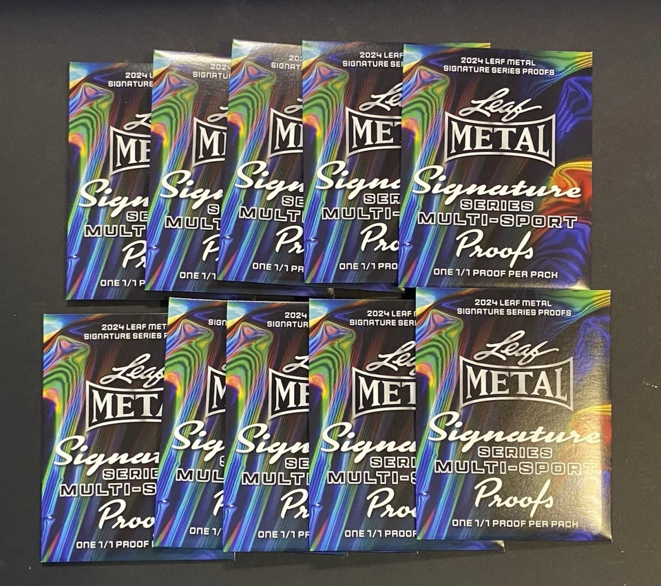 2024 Leaf Metal Signature Series Proofs Pack  1/1 proof card per pack -10 packs - Image 1 of 2