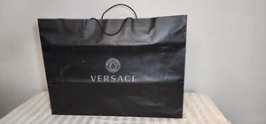 Versace HUGE XL 30"x21"x8" Empty Black SHOPPING GIFT Paper BAG Logo Bag Shoes - Picture 1 of 12