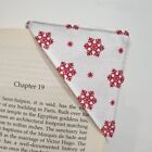 handmade Red Snowflakes Corner bookmark, fabric bookmark, book lover gift
